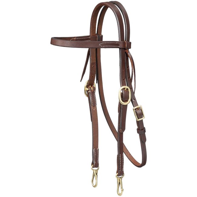 Royal King Harness Leather Browband Headstall with Snap Ends